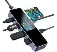 DOCKCASE Visual Smart USB C Hub (6 in 1) con porta HDMI 4K a 60Hz, USB-C e 3 porte dati USB-A 5Gbps, alimentazione PD da 100 W, per MacBook Air, MacBook Pro, XP e altro ancora