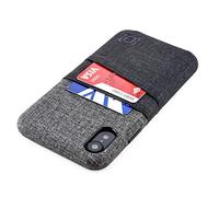 Dockem Luxe M2 Cover Portafoglio per iPhone XR: Sottile Custodia Porta Carte di Credito con Piastra Metallica Integrata per Supporto Magnetico: Serie M [Nero e Griggio]