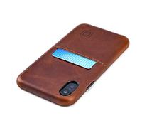 Dockem Virtuosa - Custodia a portafoglio in vera pelle per iPhone XR (6,1 pollici), sottile, con piastra metallica integrata per montaggio magnetico e slot per schede piatte: Virtuosa [marrone]
