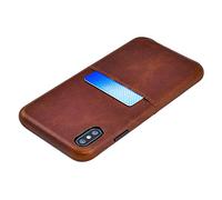 Dockem Virtuosa - Custodia a portafoglio in vera pelle per iPhone Xs Max (6,5 pollici), sottile, con piastra metallica integrata per montaggio magnetico e slot per schede piatte: Virtuosa [marrone]