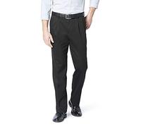 Dockers Classic Fit Easy Khaki Pants-Pleated (Standard And Big & Tall) Pantaloni Casual, Nero (Stretch), 48W x 32L Uomo