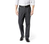 Dockers Men's Classic Fit Signature Khaki Lux Cotton Stretch Pants - Pleated D3, Steelhead, 34 32