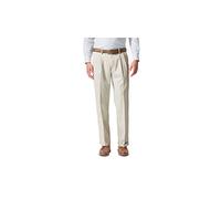 Dockers Men's Relaxed Fit Comfort Pants-Pleated, Porcelain Khaki, 42W x 30L