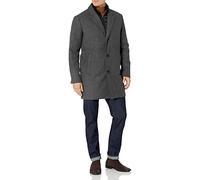 Dockers Men's The Henry Wool Blend Top Coat, Charcoal Herringbone, L