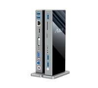 DOCKING STATION 15-IN-1 USB 3.0 MULTI DISPLAY ADJ YORK - ANTI-SCRATCH ALUMINIUM ALLOY
