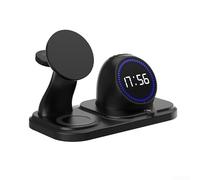 Docking Station 3 in 1 con e Luci Notturne Docking Station 3(Black) | per altoparlante 5.3, audio chiaro, ascolta per podcast o musica mentre carichi i tuoi dispositivi