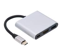 Docking station 3 in 1 con porta Type-C, hub USB-C con porte HDMI e USB 3.0, adattatore multimedialità 4K HD per laptop e smartphone, adattatore in lega di alluminio multi-porta da