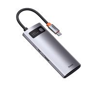 DOCKING STATION BASEUS Metal Gleam CAHUB-CX0G - 8 Porte USB-C HDMI Ethernet USB 3 Supporto 4K