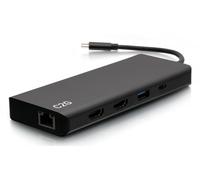 Docking station C2G USB-C® 9-in-1 a doppio schermo con HDMI®, Ethernet, USB, audio da 3,5 mm e fino a 60 W di potenza - 4K 30 Hz (conforme a TAA) - Nouvo