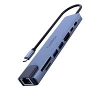 Docking Station CoolBox MiniDock C81 HDMI 4K 2xUSB-A PD 100W USB-C SD RJ45 Alluminio