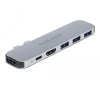 DeLOCK 87753 replicatore di porte e docking station per laptop Grigio