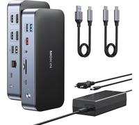 Docking Station DisplayLink per MacBook Pro/Air, Stazione DisplayLink 15-in-1 per due monitor, Dock USB C con 2 HDMI, 2 DisplayPort, Ethernet 2,5 Gbit/s, USB 3.1/3.0/2.0, SD/Micro SD per Dell/HP