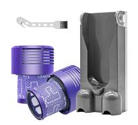 Docking station e 2 filtri per aspirapolvere compatibili con aspirapolvere Dyson V10 senza fili, staffa di supporto per accessori da parete e 2 filtri per aspirapolvere parti di ricambio per Dyson V10