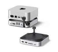 Docking Station e Support per Mac Mini M4 e M4 Pro Hub USB C con Scatola M.2 NVME SSD DisplayPort 4K 240Hz 144Hz 5 USB 3.2 4A1C 10Gbps Slot SD TF 3.5mm Aux - Nouvo