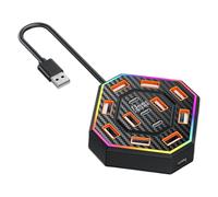 Docking station - Estensione hub USB a 13 porte, Accessorio per lavoro illuminato, Centro di connessione Multi-dispositivo | Organizzazione del luogo di lavoro per professionisti, studenti,