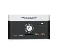 Docking Station Hard Disk USB 3.0 Dual Bay per HDD/SSD SATA 2.5”/3.5”, Supporta fino a 8TB, Clone Offline One Touch, Lettore Schede SD/TF/CF/MS/M2, Hub USB, Hot Swap Plug&Play (HDD Non Inclusi)