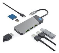 Green Cell Adapter HUB Connect 7in1 with 3x USB-A, HDMI, USB-C, SD, microSD