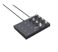 Docking station hub USB 3.0 a 16 porte con adattatore di alimentazione 5V5A e funzione di copia batch disco U compatibile con computer notebook (EU PLUG)