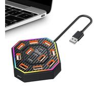 Docking Station - Hub USB con docking station a 13 porte, RGB elettrici, espansione computer per ufficio domestico, gadget professionale per studenti universitari | Hub per adulti, uomini e