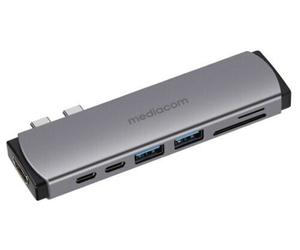 docking station ingresso doppio usb c Mediacom MD-M201 replicatore di porte