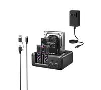 Docking station per dischi rigidi NVMe M.2 e SATA SSD/HDD a 4 alloggiamenti, lettore ICY BOX USB-C 10Gbps NVMe, SATA a M.2 NVMe, docking station per disco rigido 2.5/3.5 fino a 48 TB, interruttori di