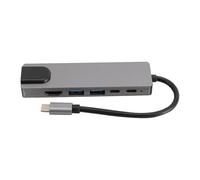 Docking Station per Laptop 6 in 1 da TIPO C a 2 Pezzi Interfaccia Multimediale USB 3.0 HD RJ45 PD 2.0 Adattatore Dati TIPO C Hub Multifunzionale per Laptop, Tablet e Telefoni