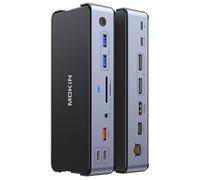 Docking Station per laptop 8K USB C con 2 x DP&1 x HDMI, 15 in 1 hub dock per monitor dual/triple, 6 porte USB A/C, 100 W PD, Ethernet, SD&TF, audio per Dell/HP/MacBook/Lenovo