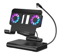 Docking Station per ROG Ally X per Steam Deck, per MSI Claw, per LEGION Go con Dual Fans HDMI 2.1 100W PD USB 3.2 Gigabit Ethernet Supporto Regolabile (con luci)