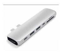 HUB DOCK TYPE C TO HDMI 4K SILVER MULTIPORT 2USB-USBC-SD MB13/15 SATE