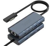 Docking Station Surface, Docking Station Surface 10 in 1 con HDMI, Ethernet, SD/TF Slot, 3*USB 3.0+2*USB C 3.0+1*USB C PD, Dock Surface per Surface Pro, Surface Laptop, Surface Book