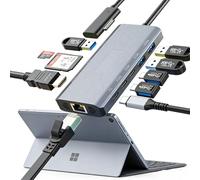 Docking station Surface Pro 11 in 1, Surface Dock 4K a 60 Hz, HDMI, per MS Surface Pro 12/11/10/9/8/X/7/6/5/4/3, Surface Laptop 6/5/4/3/2/1, Surface Laptop Go 3/2/1, Surface Book
