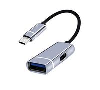 Docking station ultraveloce Adattatore USB C in alluminio 2 in 1 Lettore di schede di tipo C intelligente Hub di trasferimento dati sicuro da 5 gbps