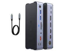 Docking station USB 15 IN 1 USB C a 8K Display HDMI Caricatore USB 3.1 PD da 100 W SD TF Dock USB C compatibile con PC portatile(15in1 with 2DP 1HDMI)