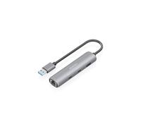 Docking station USB 3.0 - AISENS - da USB-A a Ethernet Gigabit - HUB 2 x USB-C - 1 x USB-A - Grigio - 15 cm