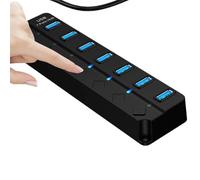 Docking station USB ad alta velocità USB 3.0 7-IN-1 da 5 Gbps Extender HUB USB Splitter con controllo interruttore,Distribuzione intelligente dell'energia