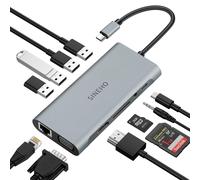 DOCKING STATION USB C 11 IN 1 ADATTATORE HDMI 4K VGA ETHERNET USB 3.0 SD CARD