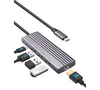 Docking station USB C 4K a 60Hz monitor HDMI, Hub USB C con 4USB-A 3.0 porte, 100W PD, adattatore multiporta USB C Hub compatibile per MacBook Pro/Air, laptop Dell, HUB USB Surpport Mouse, tastiera