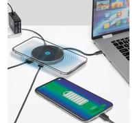 Docking Station USB-C 8-in-1 con Ricarica Wireless Qi 10W - Manhattan IADAP USB32-DOCKMH
