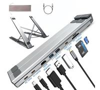 Docking station USB C, 8 in 1, hub USB C, supporto per laptop con HDMI 4K, USB-C 3.0 5 Gbps, 2 USB-A 3.1 5 Gbps, PD 100 W, SD/TF, per MacBook Neo/Pro/Air, Dell, HP, Lenovo, Surface