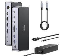 Docking station USB C a triplo schermo, MOKiN Docking Station con 2 HDMI DisplayPort 4K@144Hz, Alimentazione DC 150W, USB 3.1 10Gbps, USB A 2.0/3.0, Ethernet RJ45, SD/TF per Dell HP MacBook