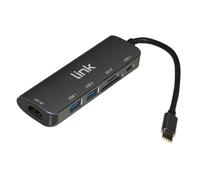 LINK LKDOCK6 - Docking Station USB-C 6 Porte - HDMI® 4K, USB-C, 2×USB 3.0, Lettore Card Micro SD/SD/MMC, Compatibile Notebook e Tablet