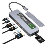 Docking station USB C con alloggiamento SSD M.2 NVMe 10 Gbps, hub USB-C 9 in 1, slot SSD di tipo C con HDMI 4K@60Hz, USB 3.2 Gen2, PD100W, lettore di schede SD/TF, docking station per computer