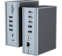 Docking station USB C, display 16 in 1, tripla HDMI, 100 W PD, Ethernet, audio da 3,5 mm, 2 USB A e USB C 10 Gbit/s, SD/TF per laptop Mac Pro/Air