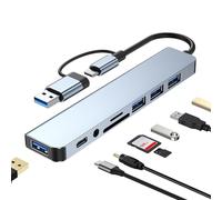 Docking station USB C - Hub per laptop da 8 pollici, adattatore di estensione versatile, uscita video, trasferimento rapido USB 3.0, lettore di schede TF S-D | Hub USB C multifunzionale per