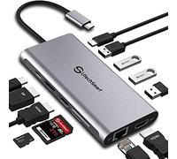 Docking Station, USB C Hub UtechSmart 12 in 1 USB C Dock Triple Display mit 2* 4K @60Hz HDMI, Displayport, 100W PD, 4 porte USB, RJ45 Ethernet, USB C Daten, SD/TF per MacBook, Dell, HP, Lenovo, Huawei
