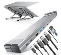 Docking station USB C per laptop, supporto per tablet, hub USB C 8 in 1 con HDMI 4K, 2 USB 3.0, PD 100W, lettore di schede SD/TF, supporto per computer per MacBook Pro/Air, Dell, ASUS, HP, Lenovo