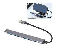Docking station USB Hub USB 7 in 1 con 1 porta USB 3.0 | Collega periferiche, tastiere e chiavette USB tramite un hub USB con involucro in alluminio per lavoro e viaggi.