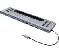 XtremeMac Premium Docking Station Adattatore 12-in-1 USB C, stazione deTipo C per MacBook e Laptop: Ethernet, 4x USB 3.0, 2x USB-C PD, 2x 4K HDMI, Micro Audio, SD / TF Card Reader