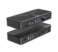 Docking Station,Yottamaster 20 in 1 Hub USB C Uscite 4K@60Hz HDMI/DP/VGA,10Gbps Porta di Ricarica PD60W & 18W/RJ45/3.5mm Audio + Microfono + 2-in-1/ USB-A/USB-C/SD/TF Compatibile con MacOS/Windows EU