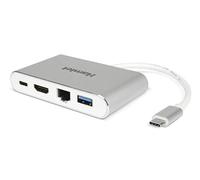 HAMLET - Docking Station da Viaggio Universale 4K HDMI / USB-C / USB-A 3.0 Bianco con Power Delivery 60 W